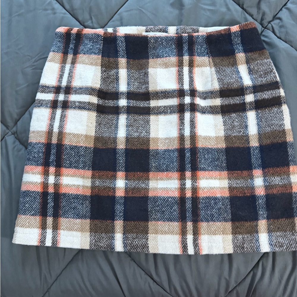 Plaid Women's Skirt - Blue, Brown, White